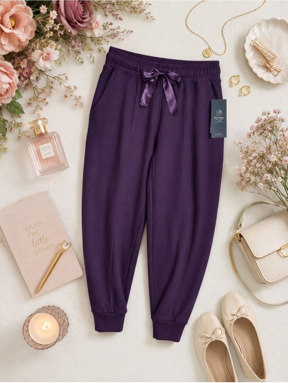 NWT MPG Julie Relaxed Performance Active Joggers Charisma Purple Size Small